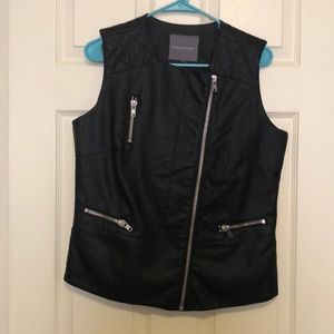 Kate & Mallory Leather Zip Front Vest.